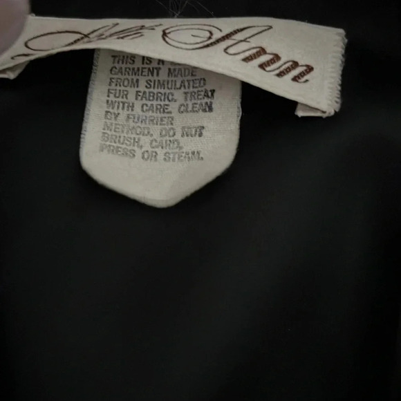 Lilli Ann Faux Fur vintage Black Bomber Jacket Sz medium Made In USA - Picture 4 of 8